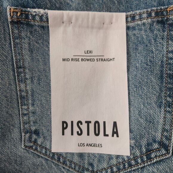 NWT Pistola Lexi Heart Jeans Mid Rise Bowed Straight RARE SOLD OUT  Size 28 $228 - Picture 6 of 10